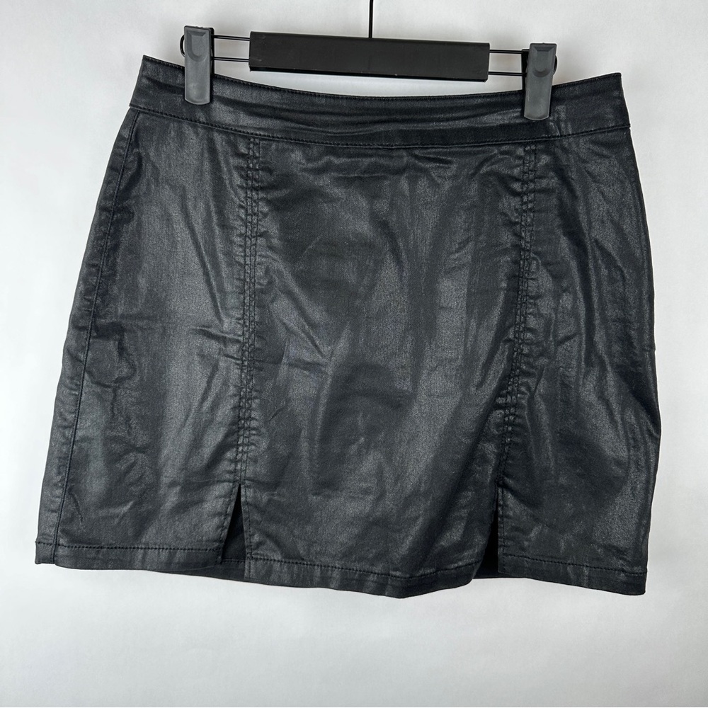 ASOS Coated Black Denim Mini Skirt | US Size 8